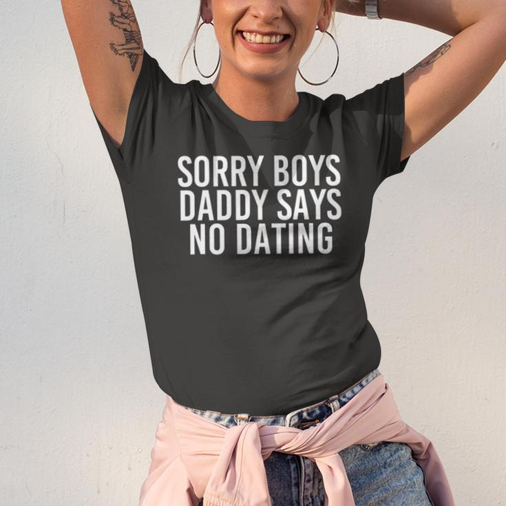 Sorry Boys Daddy Says No Dating Girl Idea Jersey T-Shirt