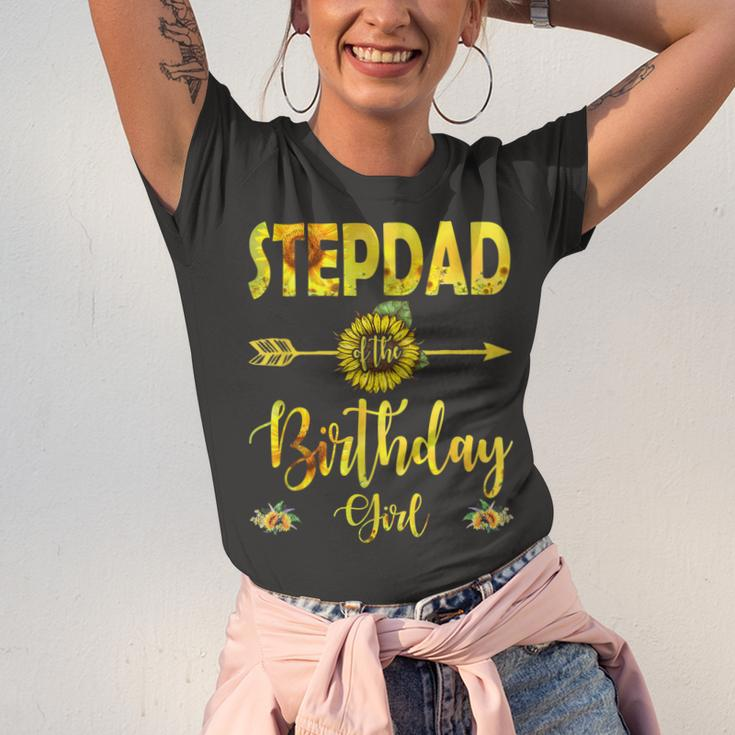 Stepdad Of The Birthday Girl Dad Sunflower Gifts Unisex Jersey Short Sleeve Crewneck Tshirt