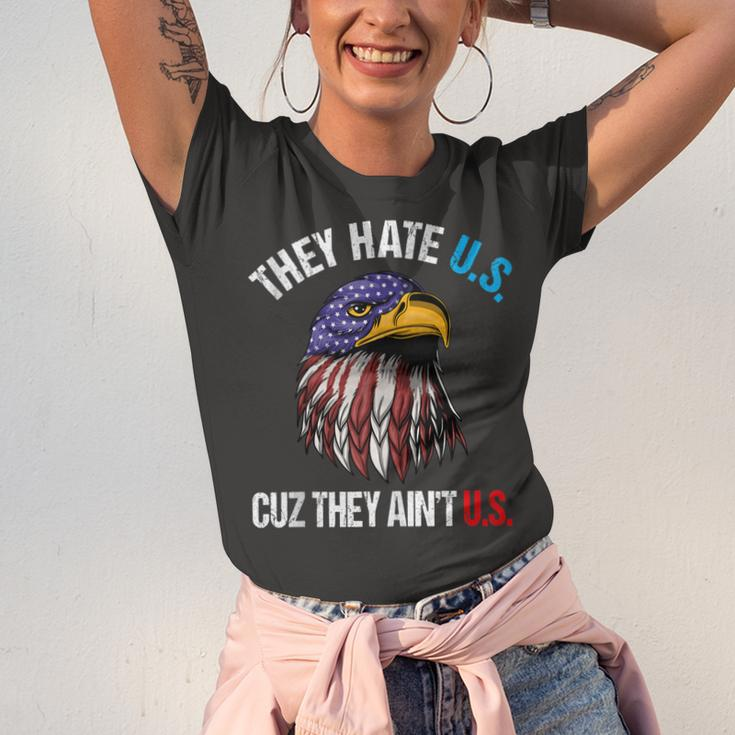 They Hate Us Cuz They Aint Us Bald Eagle Funny 4Th Of July Unisex Jersey Short Sleeve Crewneck Tshirt
