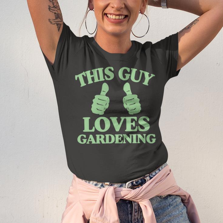 This Guy Loves Gardening Two Thumbs 553 Shirt Unisex Jersey Short Sleeve Crewneck Tshirt