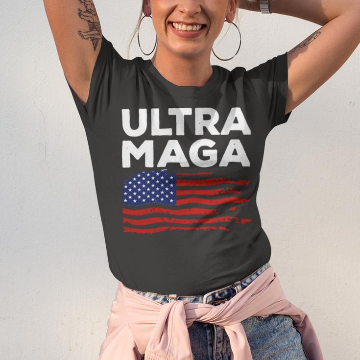 Ultra Maga Proud American Distressed Flag Patriotic Gift Unisex Jersey Short Sleeve Crewneck Tshirt