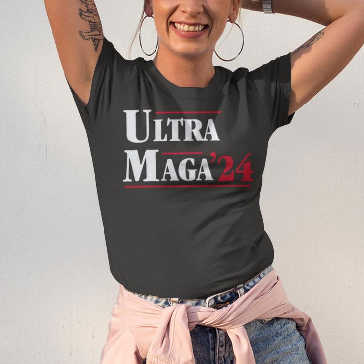 Ultra Maga Retro Style Red And White Text Unisex Jersey Short Sleeve Crewneck Tshirt
