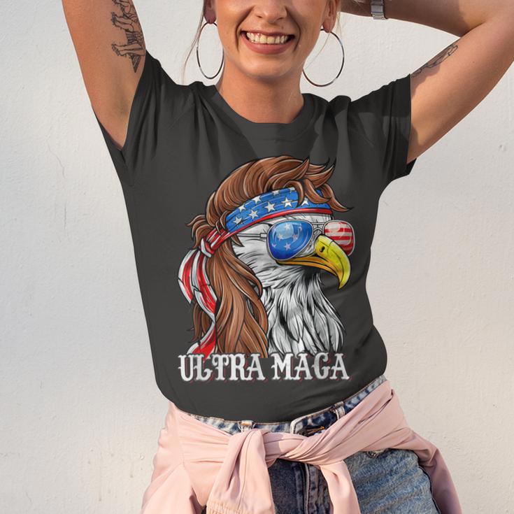 Ultra Maga Trump Sunglasses Eagle Head Usa Flag Bandana Unisex Jersey Short Sleeve Crewneck Tshirt