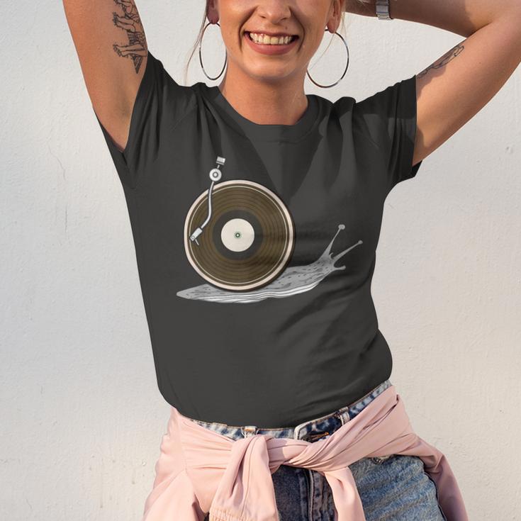 Vinyl Snail Vinyl Records Dj Vinyl Slug Lp Collector 155 Trending Shirt Unisex Jersey Short Sleeve Crewneck Tshirt