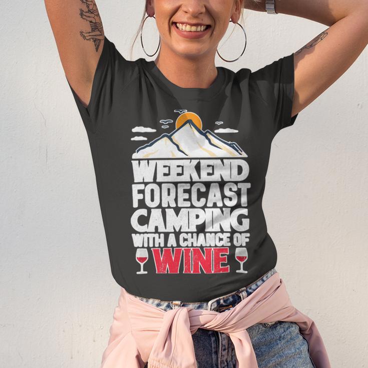 Weekend Forcast Camping Retro Vintage 27 Shirt Unisex Jersey Short Sleeve Crewneck Tshirt