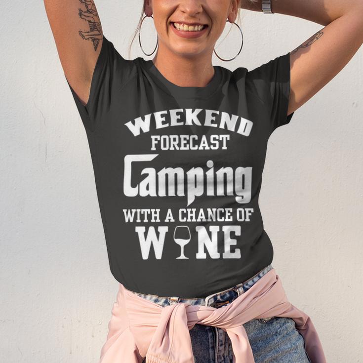 Weekend Forecast Camping With Wine 12 Shirt Unisex Jersey Short Sleeve Crewneck Tshirt