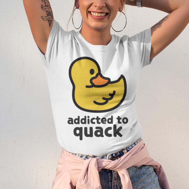 Addicted To Quack Unisex Jersey Short Sleeve Crewneck Tshirt