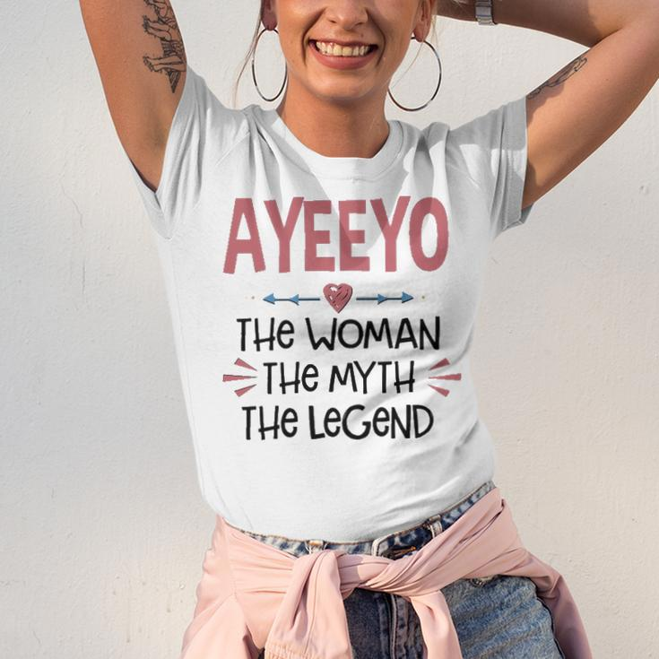 Ayeeyo Grandma Gift Ayeeyo The Woman The Myth The Legend Unisex Jersey Short Sleeve Crewneck Tshirt