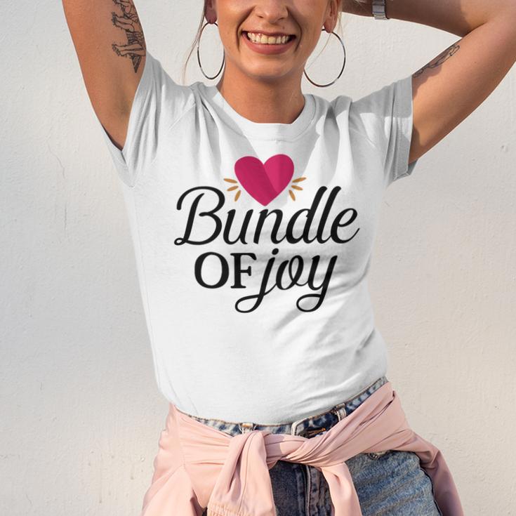 Baby Shower Text Design Bundle Of Joy Heart Unisex Jersey Short Sleeve Crewneck Tshirt