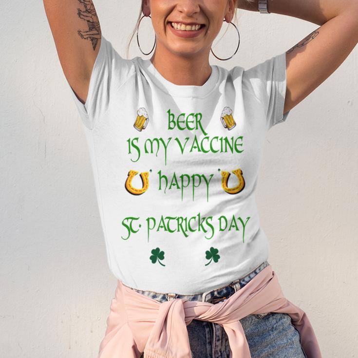 Beer Is My Vaccine Funny St Patricks 608 Shirt Unisex Jersey Short Sleeve Crewneck Tshirt