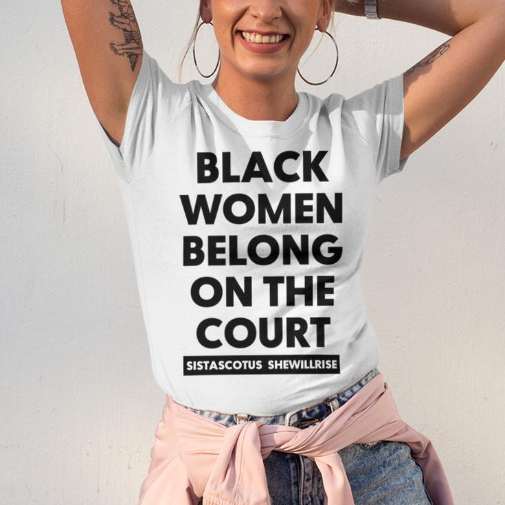 Black Women Belong On The Court Unisex Jersey Short Sleeve Crewneck Tshirt