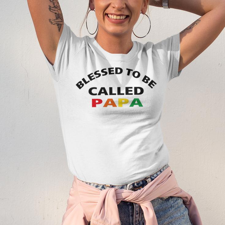 Blessed To Be Called Papa Sticker Unisex Jersey Short Sleeve Crewneck Tshirt