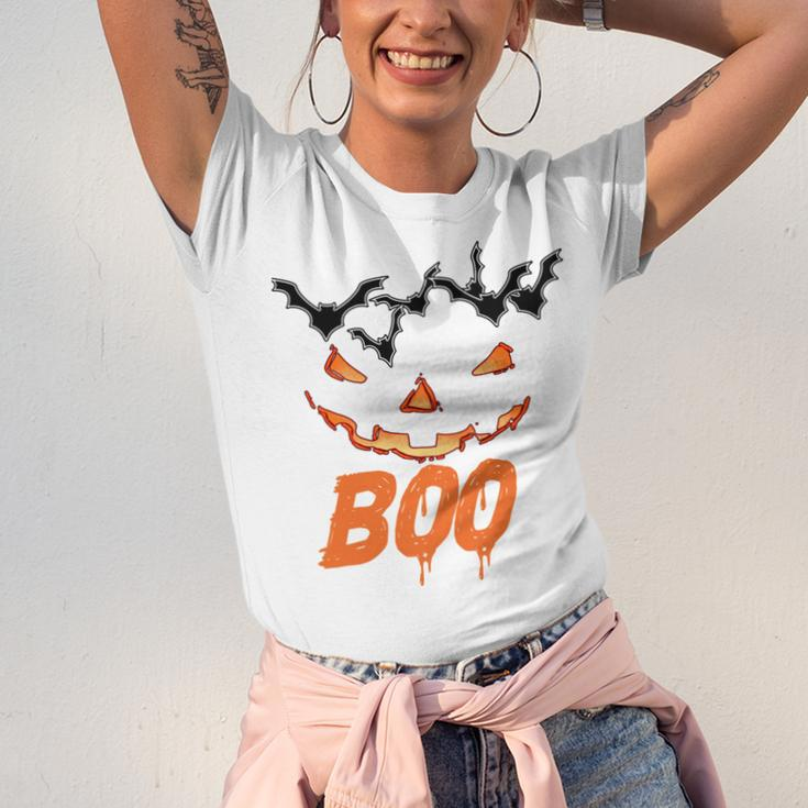 Boo Scary Pumpkin Face Unisex Jersey Short Sleeve Crewneck Tshirt