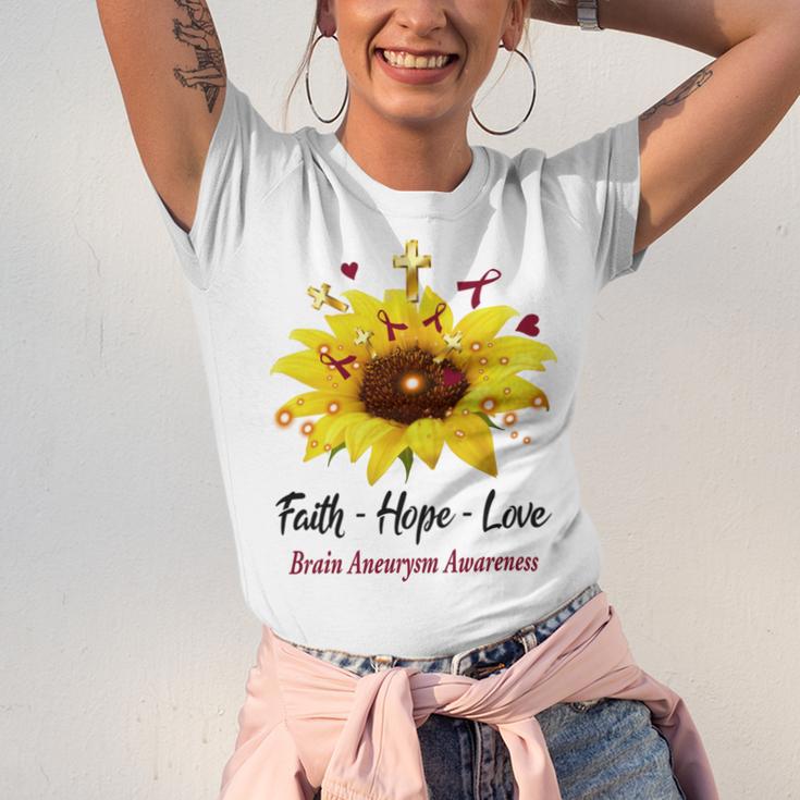 Brain Aneurysm Awareness Faith Hope Love Unisex Jersey Short Sleeve Crewneck Tshirt