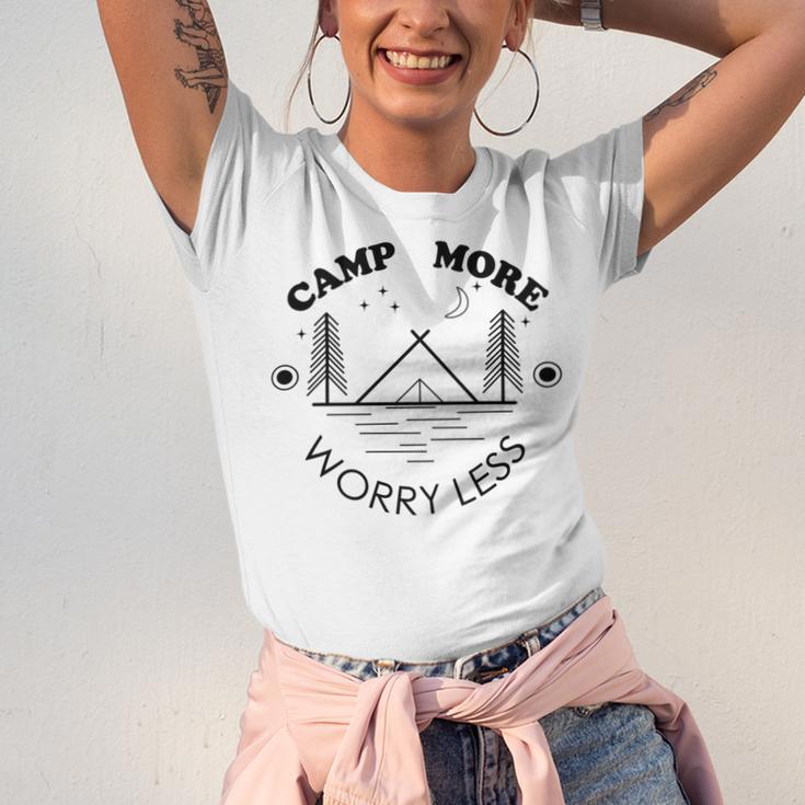 Camp More Worry Less Camping Lovers Unisex Jersey Short Sleeve Crewneck Tshirt