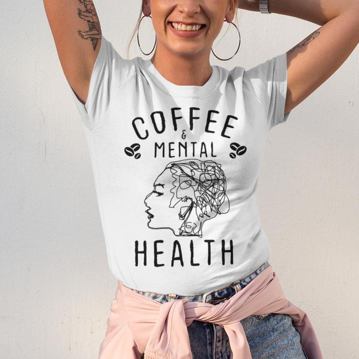 Coffee And Mental Health Unisex Jersey Short Sleeve Crewneck Tshirt