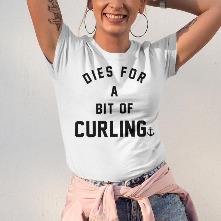 Dies For A Bit Of Curling Unisex Jersey Short Sleeve Crewneck Tshirt