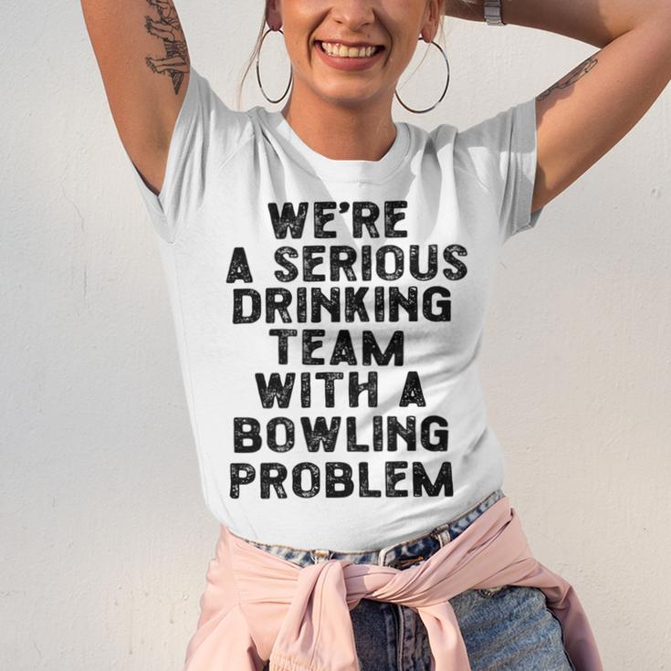 Drinking Team With A Bowling Problem Unisex Jersey Short Sleeve Crewneck Tshirt