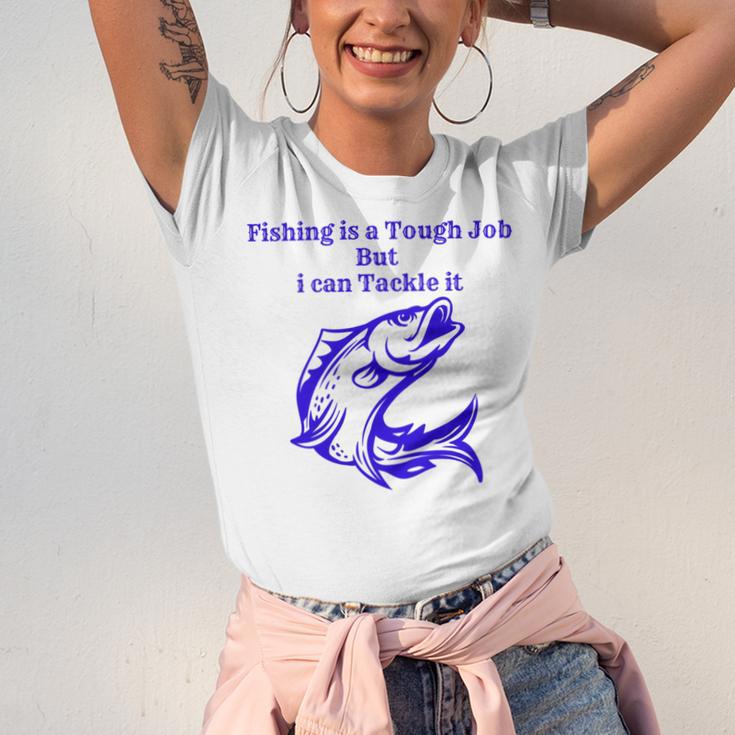 Fishing Is Tough Job But I Can Tackle It Fishing Svg Fishing Clipart Fish Png Fishing Cute Art Fishing Cricut Cute Svg Cut Files Svg Unisex Jersey Short Sleeve Crewneck Tshirt