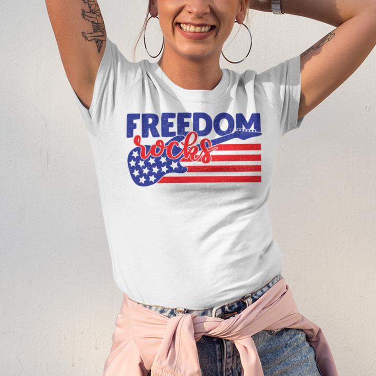 Freedom Rocks Musician Guitarist 721 Shirt Unisex Jersey Short Sleeve Crewneck Tshirt