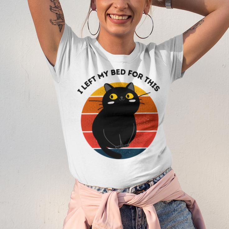 Funny Vintage Black Cat I Left My Bed For This Unisex Jersey Short Sleeve Crewneck Tshirt