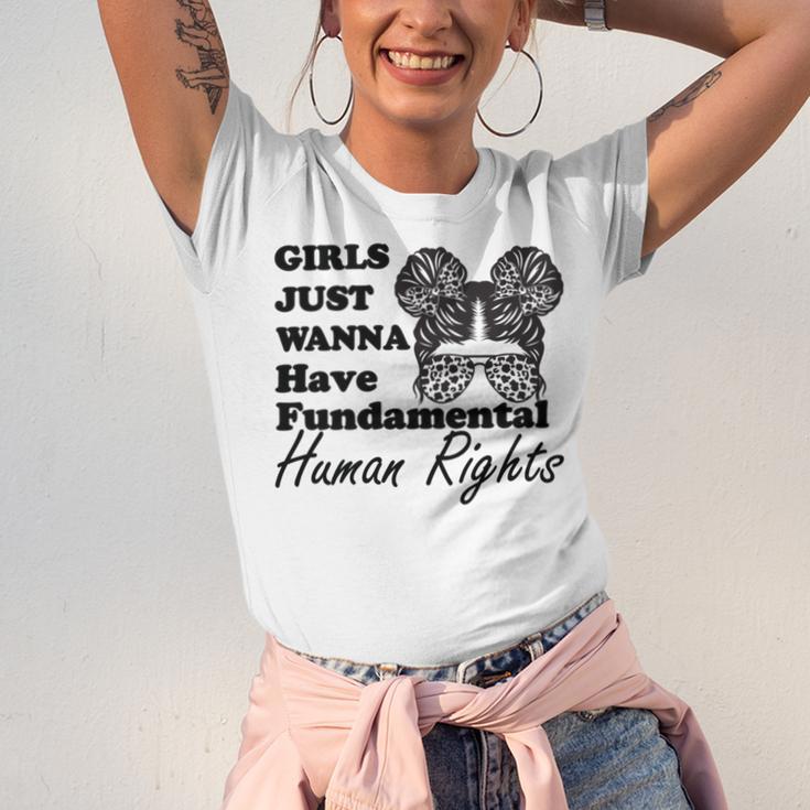 Girls Just Wanna Have Fundamental Human Rights Funny V4 Unisex Jersey Short Sleeve Crewneck Tshirt