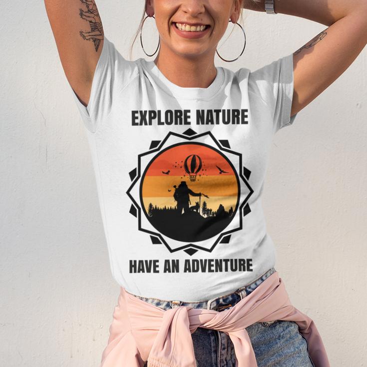 Go Explore Nature Have An Adventure Gift For Wilderness Camping Hiking Lovers Travel In The Wild Gift For Holidays Unisex Jersey Short Sleeve Crewneck Tshirt