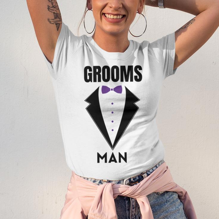 Groomsman Grooms Squad Stag Party Friends Themed Unisex Jersey Short Sleeve Crewneck Tshirt