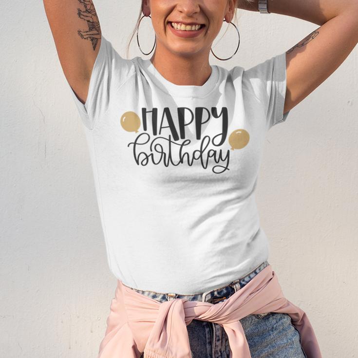 Happy Beautiful Birthday With Balloons Unisex Jersey Short Sleeve Crewneck Tshirt