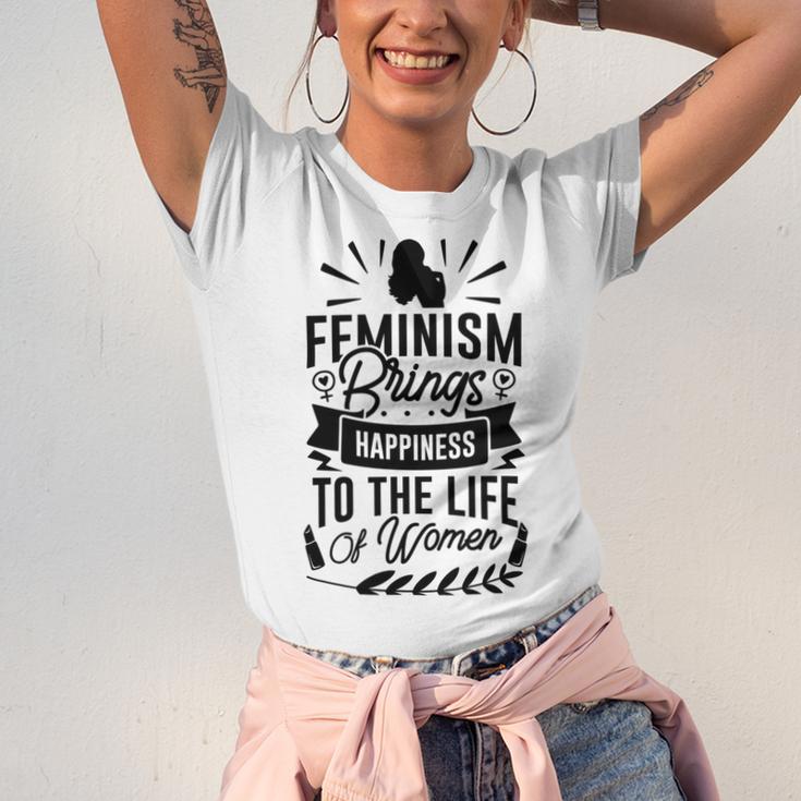 Happy Feminist Unisex Jersey Short Sleeve Crewneck Tshirt