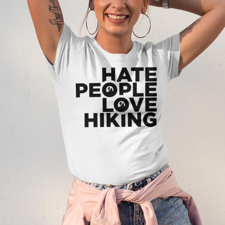 Hate People Love Hiking V2 Unisex Jersey Short Sleeve Crewneck Tshirt