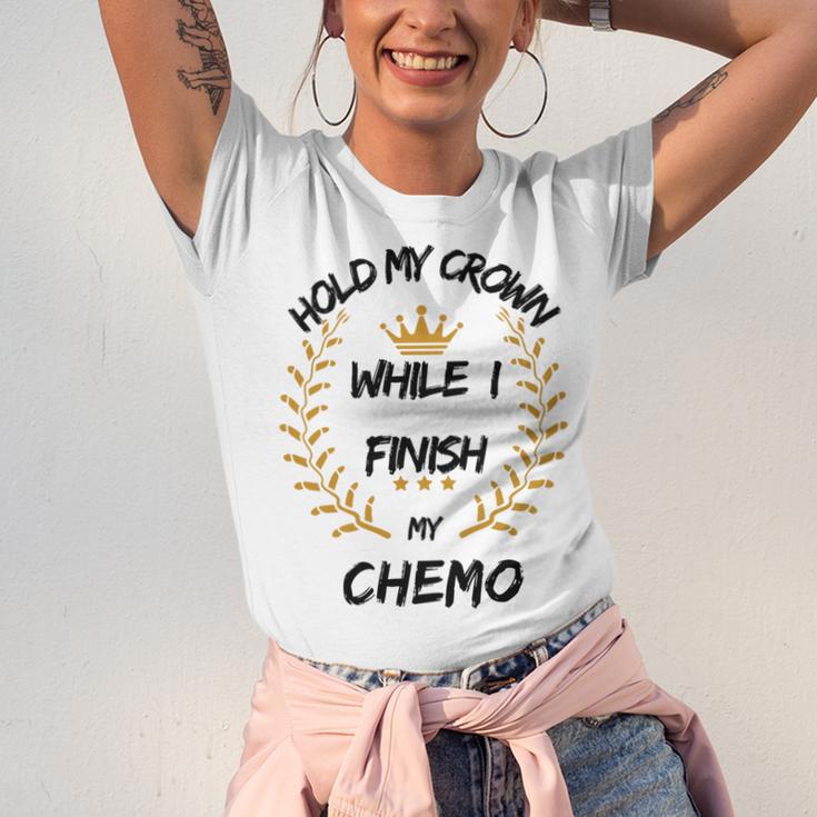 Hold My Crown While I Finish My Chemo V6 Unisex Jersey Short Sleeve Crewneck Tshirt