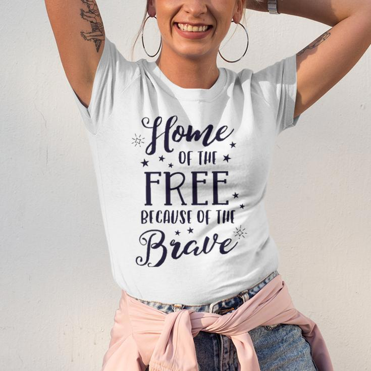 Home Of The Free Because Of The Brave 4Th Of July Patriotic Jersey T-Shirt