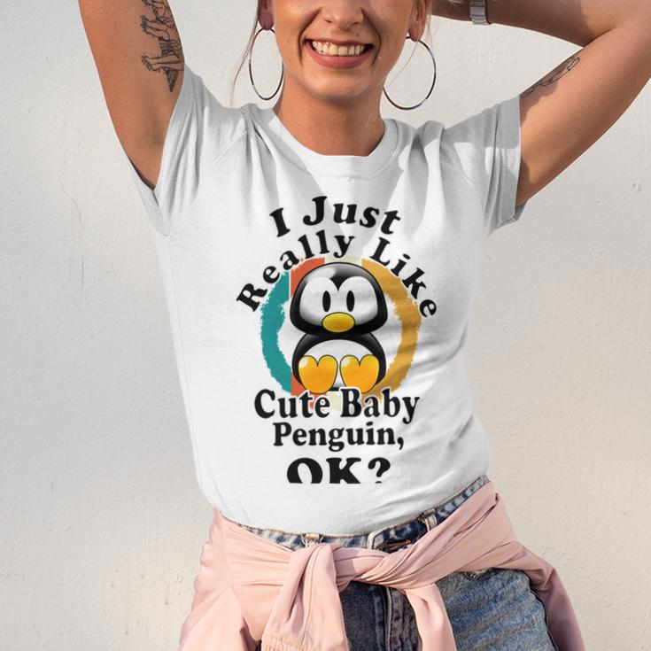 I Really Like Cute Baby Penguin Ok Unisex Jersey Short Sleeve Crewneck Tshirt