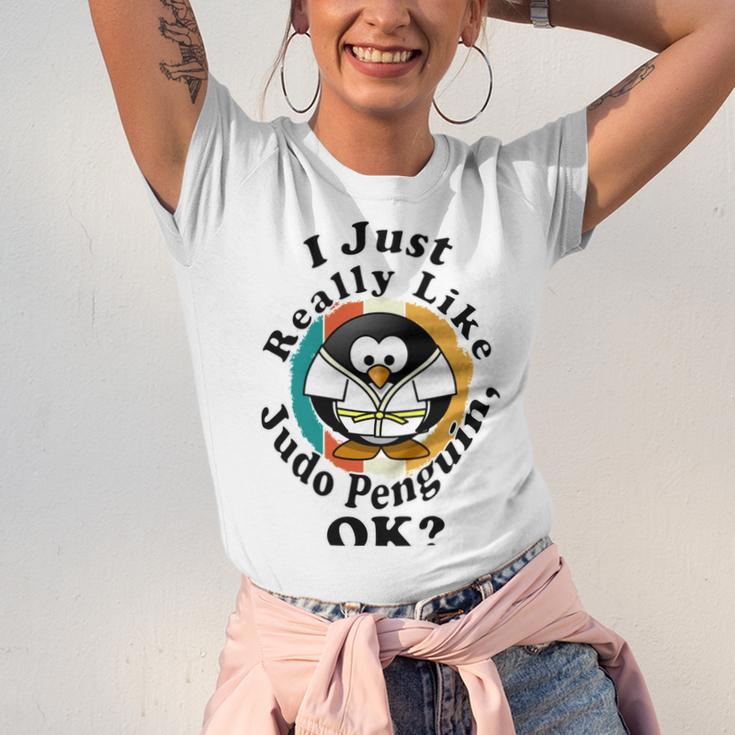 I Really Like Judo Penguin Ok Unisex Jersey Short Sleeve Crewneck Tshirt