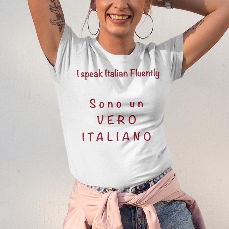 I Speak Italian Fluentlylanguage Italian Unisex Jersey Short Sleeve Crewneck Tshirt