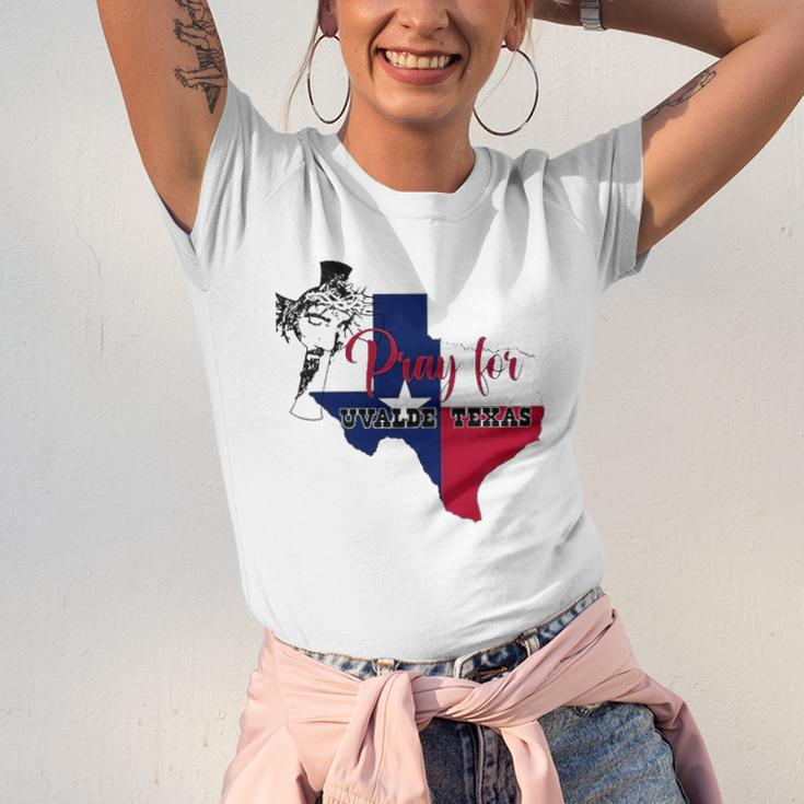 Jesus Pray For Uvalde Texas Protect Texas Not Gun Christian Cross Jersey T-Shirt