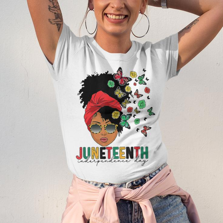 Junenth Is My Independence Day Black Queen And Butterfly Jersey T-Shirt