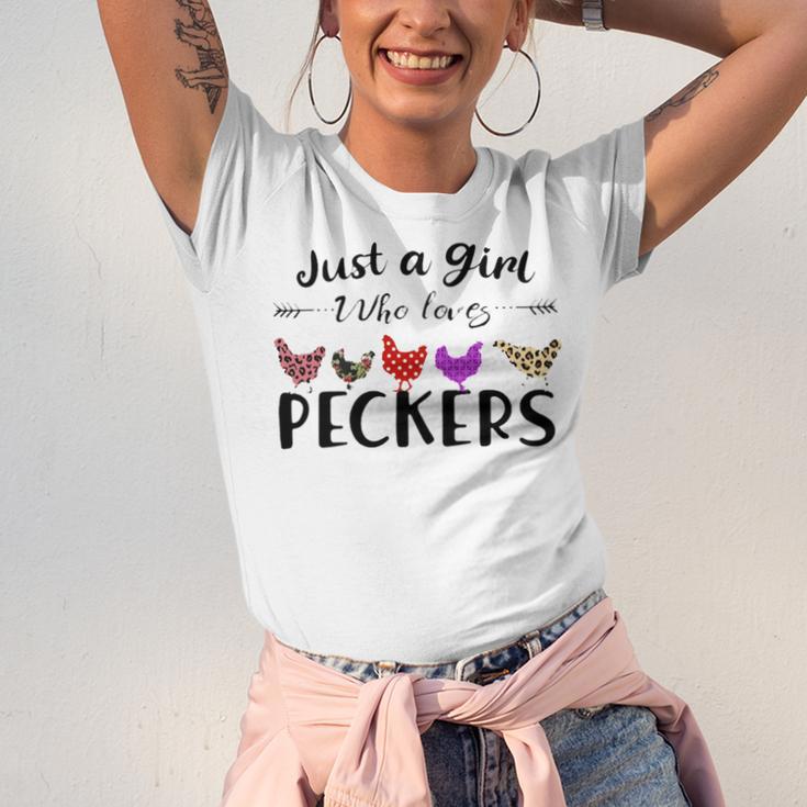 Just A Girl Who Loves Peckers 863 Shirt Unisex Jersey Short Sleeve Crewneck Tshirt