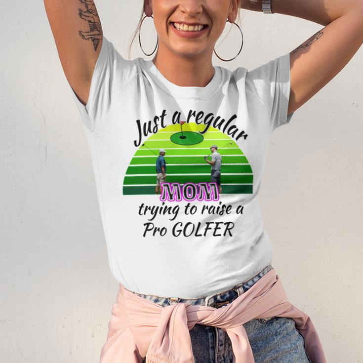 Just A Regular Mom Trying To Raise A Pro Golfer Unisex Jersey Short Sleeve Crewneck Tshirt