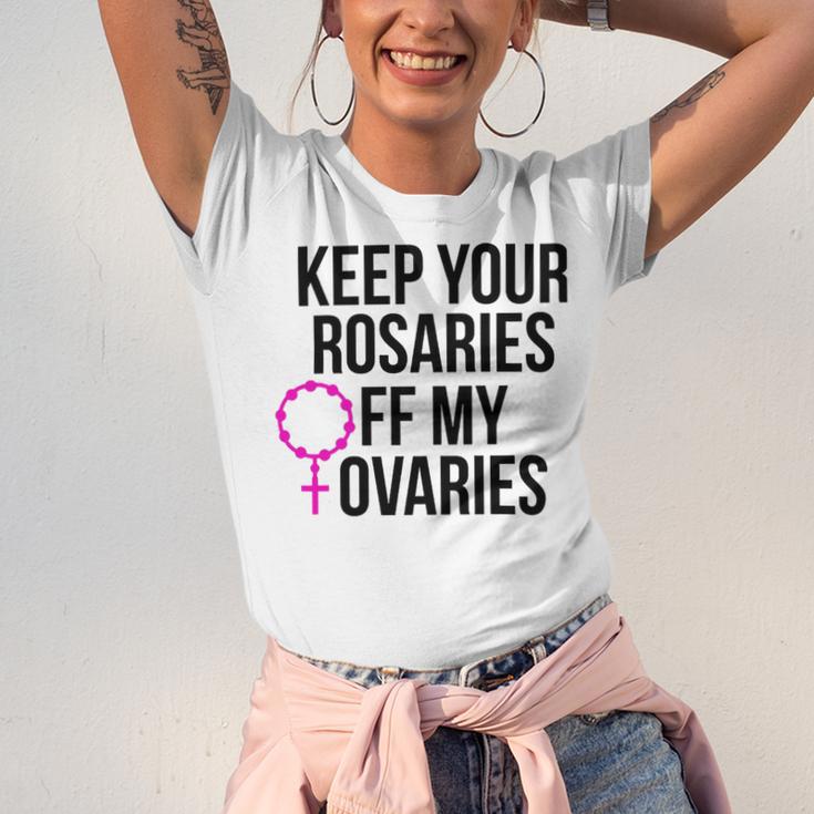 Keep Your Rosaries Off My Ovaries My Uterus My Choice Unisex Jersey Short Sleeve Crewneck Tshirt