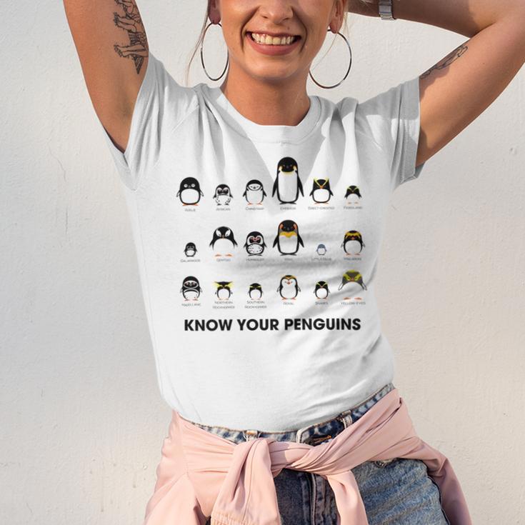 Know Your Penguins Unisex Jersey Short Sleeve Crewneck Tshirt