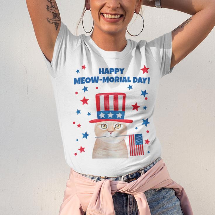 Memorial Day Cat Meowmorial Day Unisex Jersey Short Sleeve Crewneck Tshirt