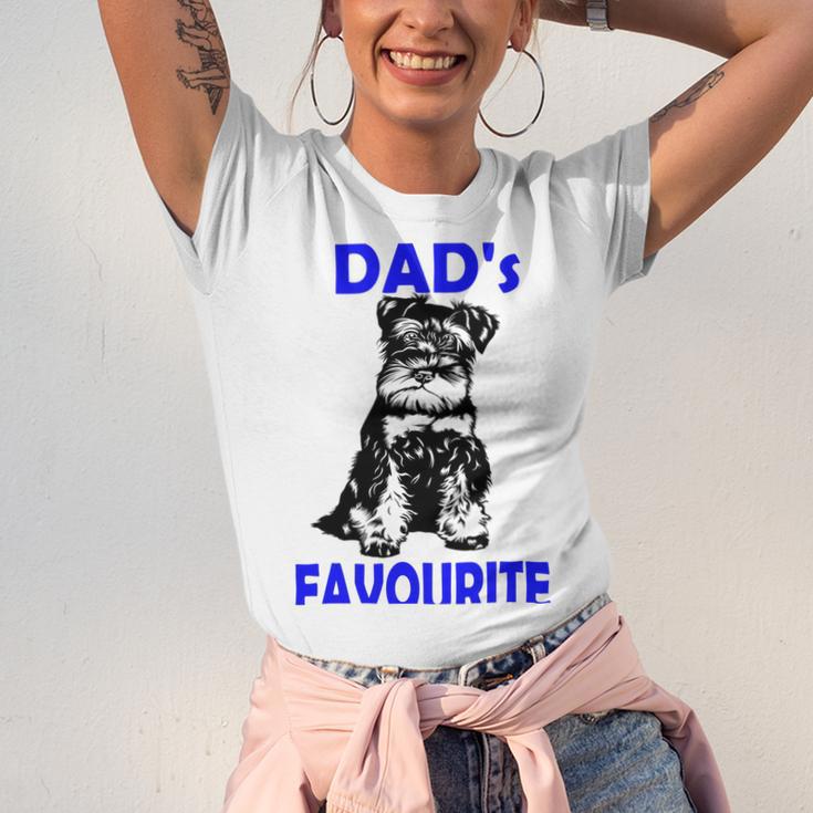 Miniature Schnauzer At Home Dads Favourite Multi Tasking Dog Unisex Jersey Short Sleeve Crewneck Tshirt