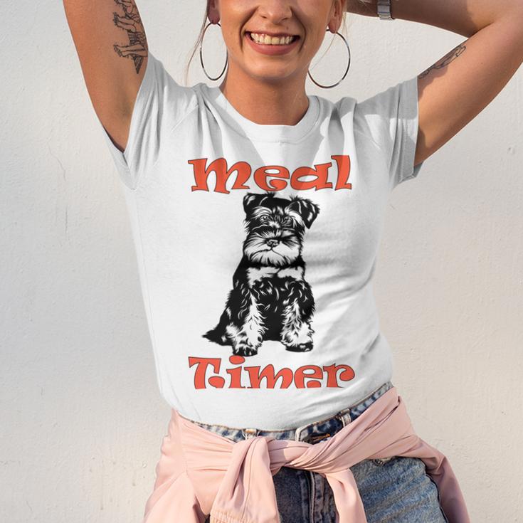 Miniature Schnauzer At Home Meal Timer Multi Tasking Dog Unisex Jersey Short Sleeve Crewneck Tshirt