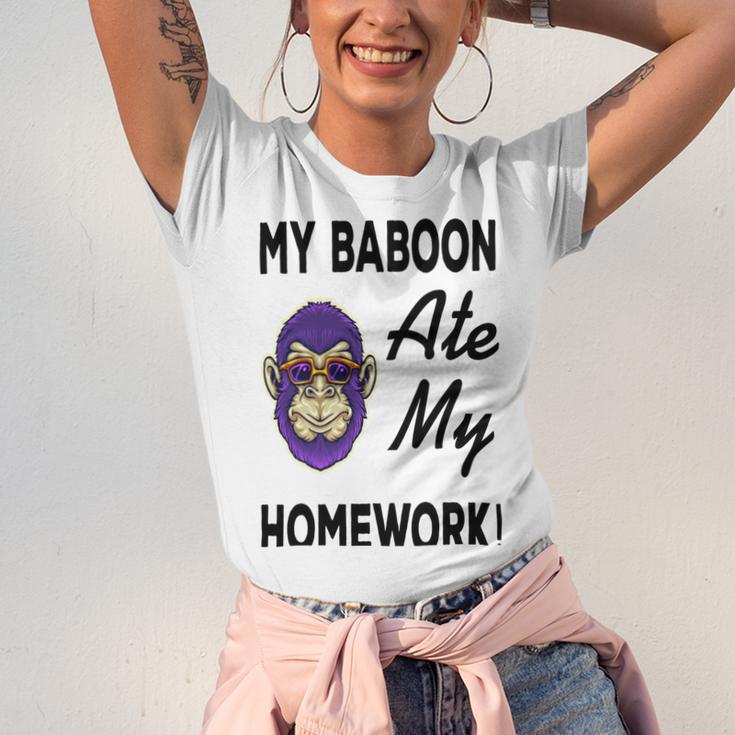 My Baboon Ate My Homework Unisex Jersey Short Sleeve Crewneck Tshirt