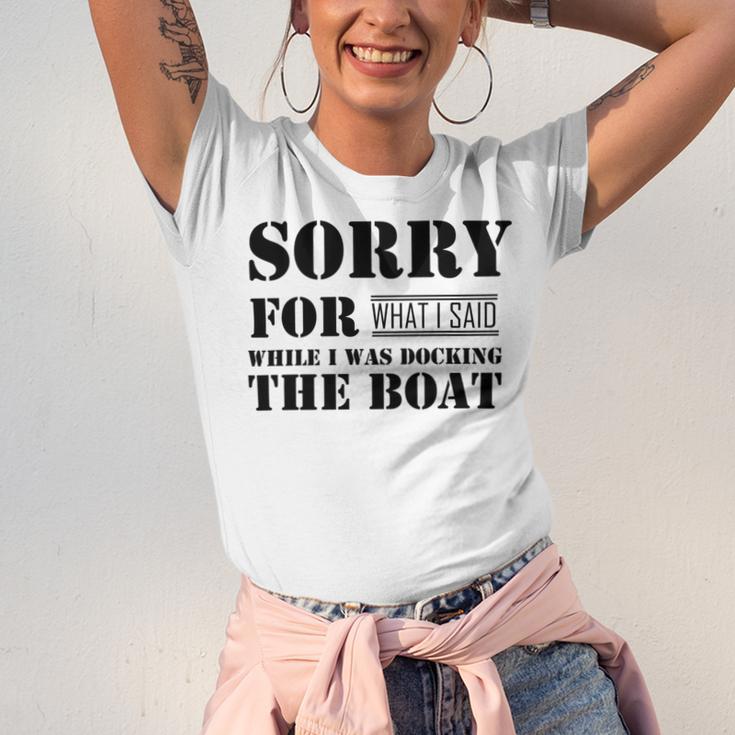 Official Im Sorry For What I Said While I Was Docking The Boat V2 Unisex Jersey Short Sleeve Crewneck Tshirt