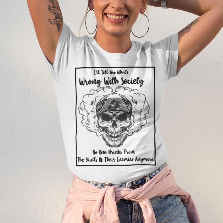 Official Wrong Society Drink From The Skull Of Your Enemies Unisex Jersey Short Sleeve Crewneck Tshirt