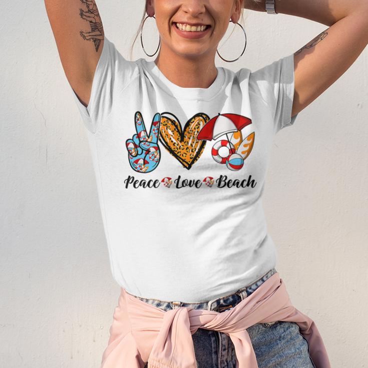 Peace Love Beach Summer Vacation 184 Shirt Unisex Jersey Short Sleeve Crewneck Tshirt