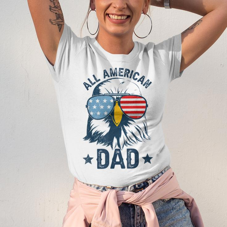 Retro All American Dad 4Th Of July Daddy Eagle Usa Unisex Jersey Short Sleeve Crewneck Tshirt